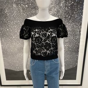 Valentino Off The Shoulder Lace Top